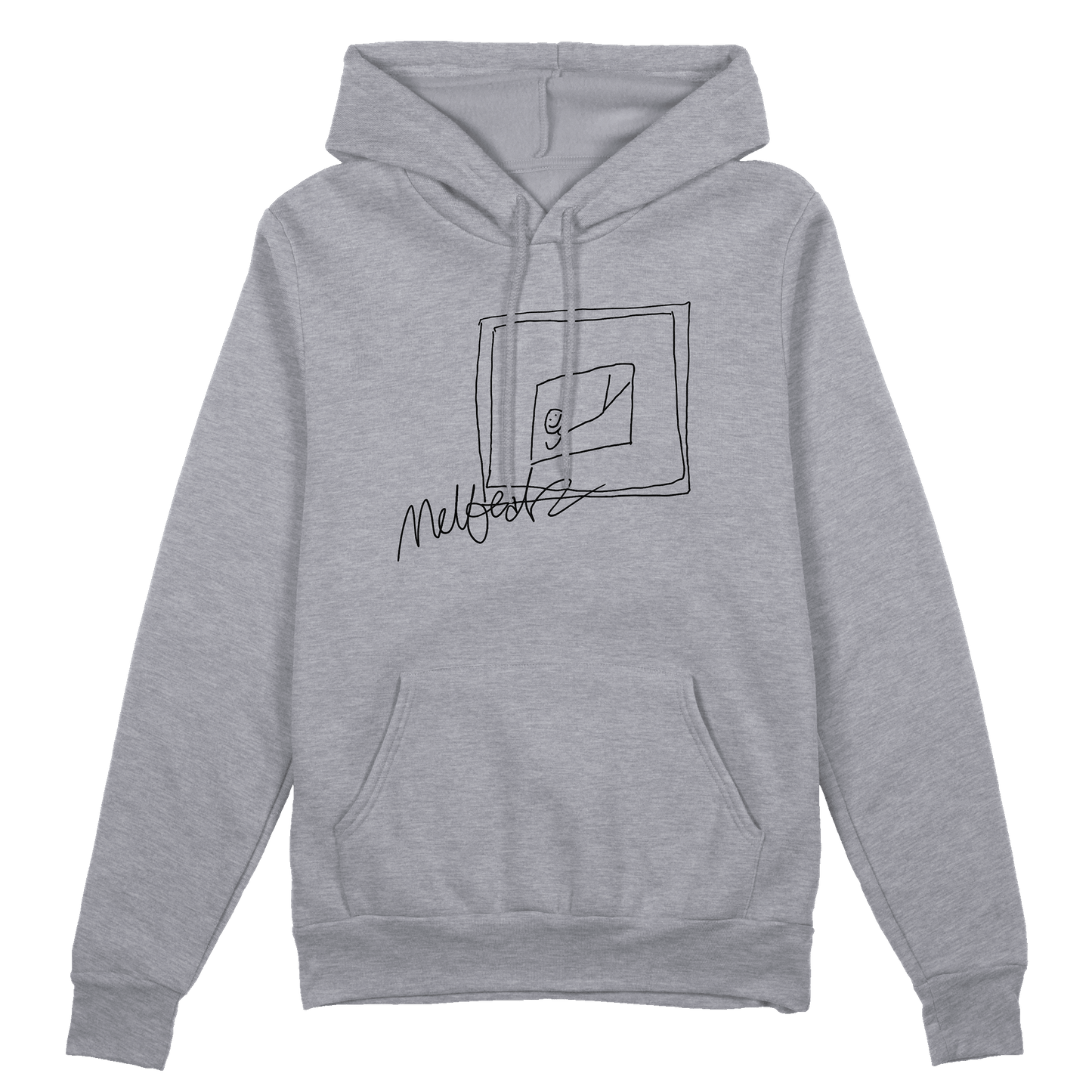 Oversized Melbeatz "Rappers Delight" Scrabble Hoodie Heather Grey