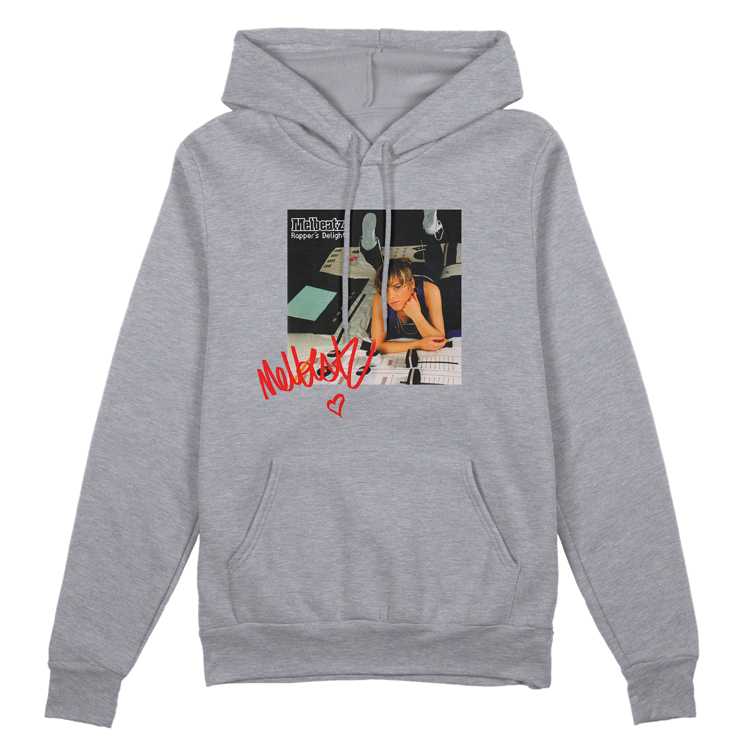 Oversized Melbeatz "Rappers Delight" Anniversary Hoodie Heather Grey