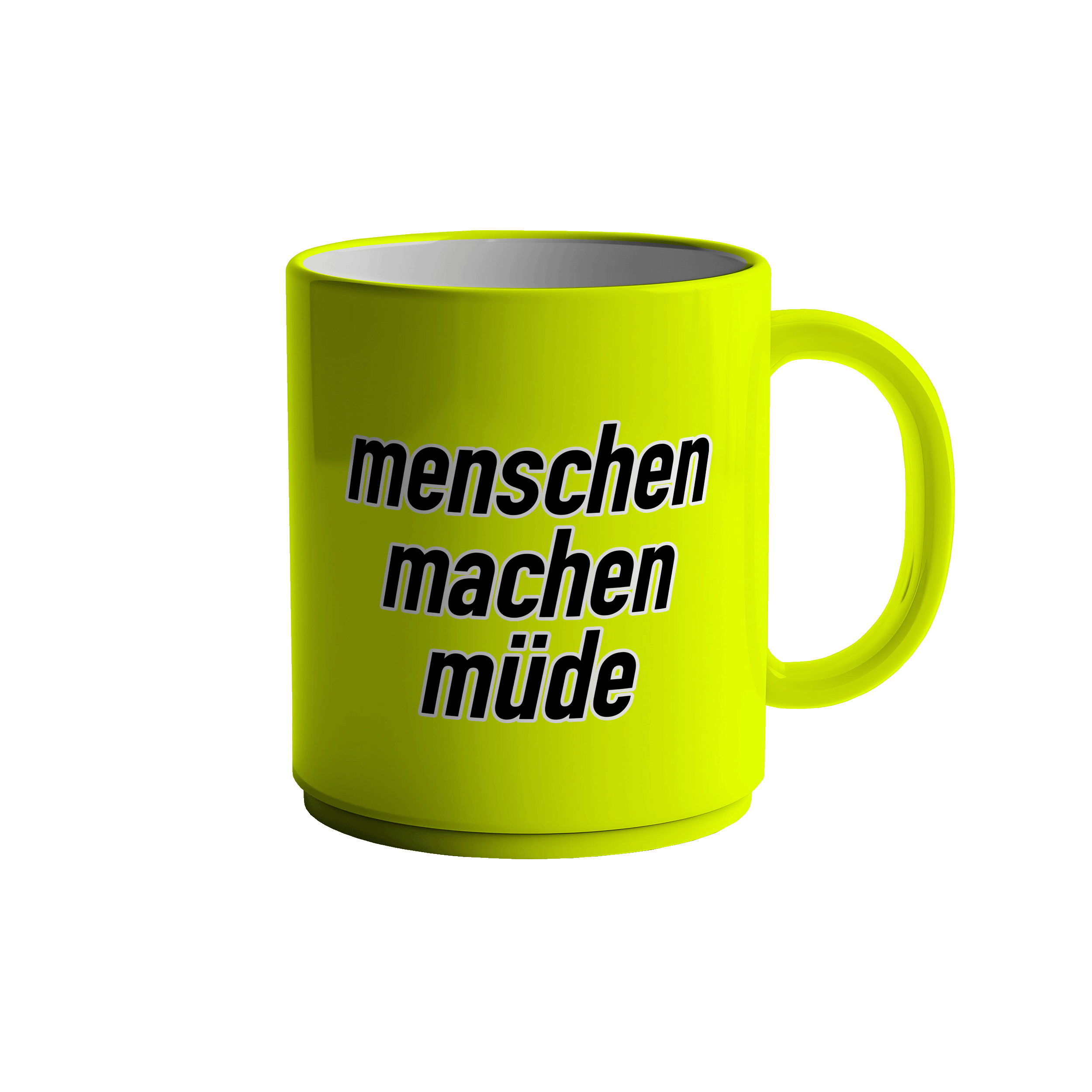 Menschen machen müde Tasse